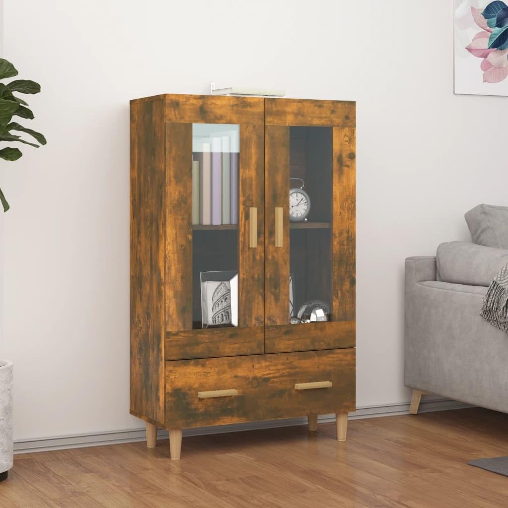 Stolik pomocniczy, szafki bufetowe, szafki kuchenne, szafka kuchenna, dąb wędzony, 70 x 31 x 115 cm, materiał drewnopochodny do salonu, jadalni i kuchni, łatwy montaż