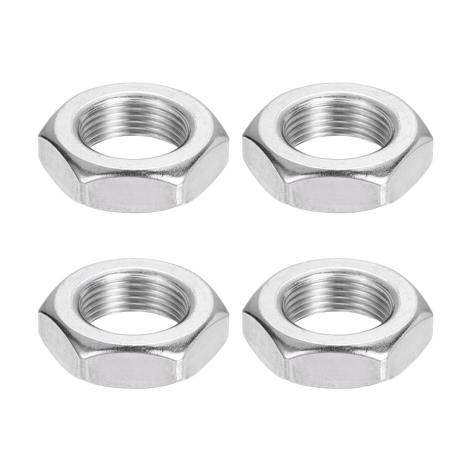 sourcing map M22x1.5mm Hex Nuts, 4Pcs 304 Stainless Steel Metric Fine Thread Hexagon Lock Nuts Fasteners for Machinery Automotive Industrial Use, 34mm / 1.34" Width 11mm / 0.43" Height