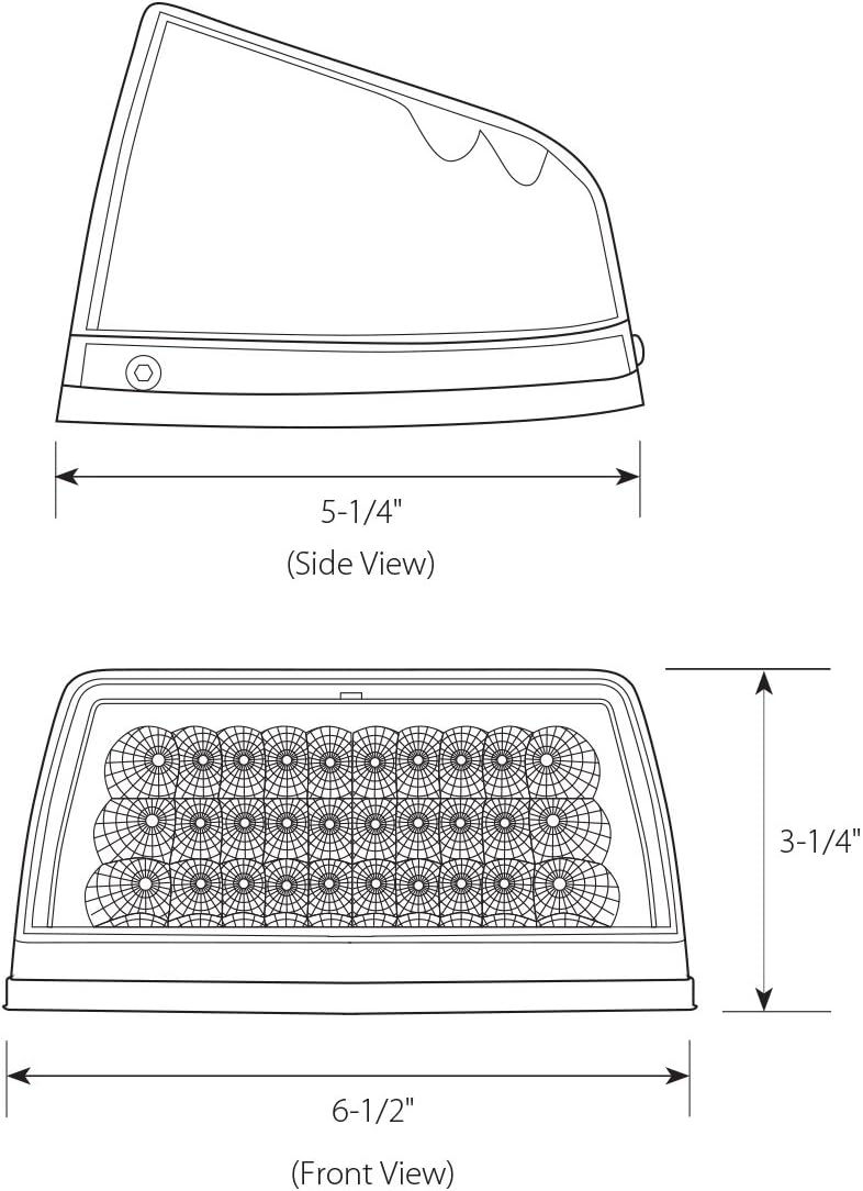 Grand General 77233 Amber Spyder 42-LED Peterbilt Headlight Turn Signal Sealed Light with 3 Wires for Front/Park/Turn Functions and Clear Lens