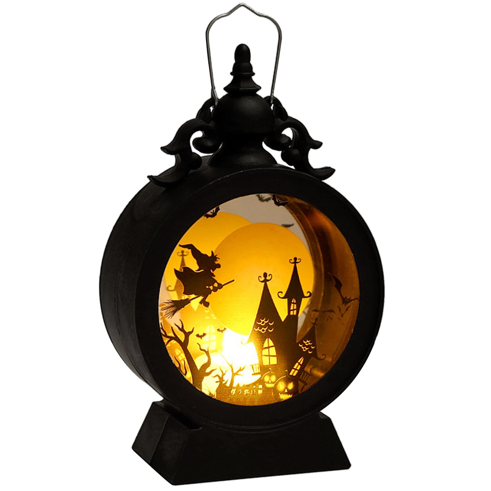 Jazuaiao Halloween Pumpkin Castles Decorative Lamp LED Light Small Hand for Holiday Outdoor Garden Decoration Bat Skull Witch Skeleton