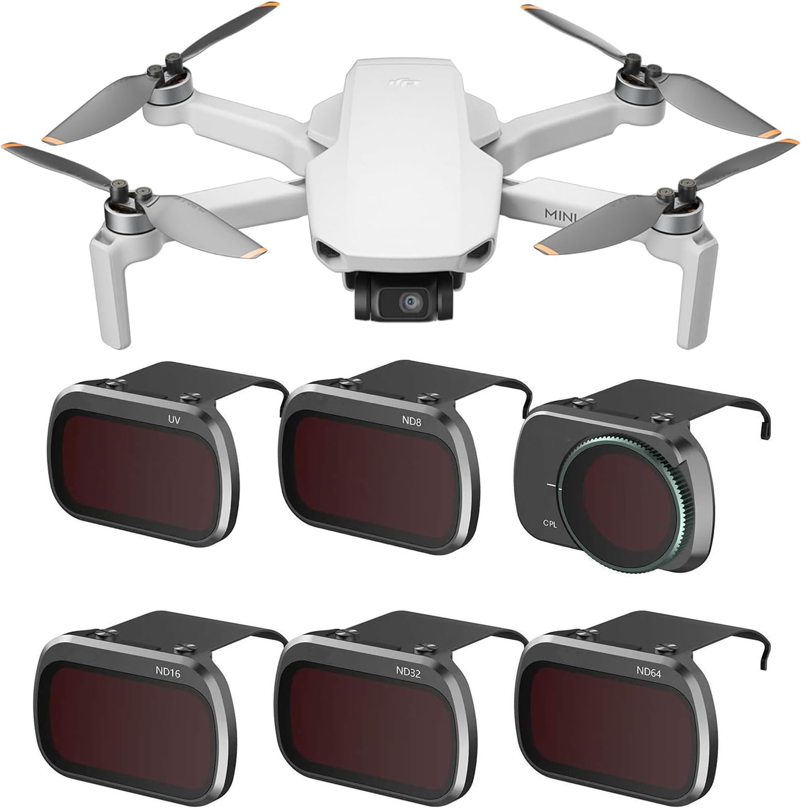 filtro per mini drone 4k con set di lenti da 6pz cpl, uv, nd8, nd16, nd32, nd64