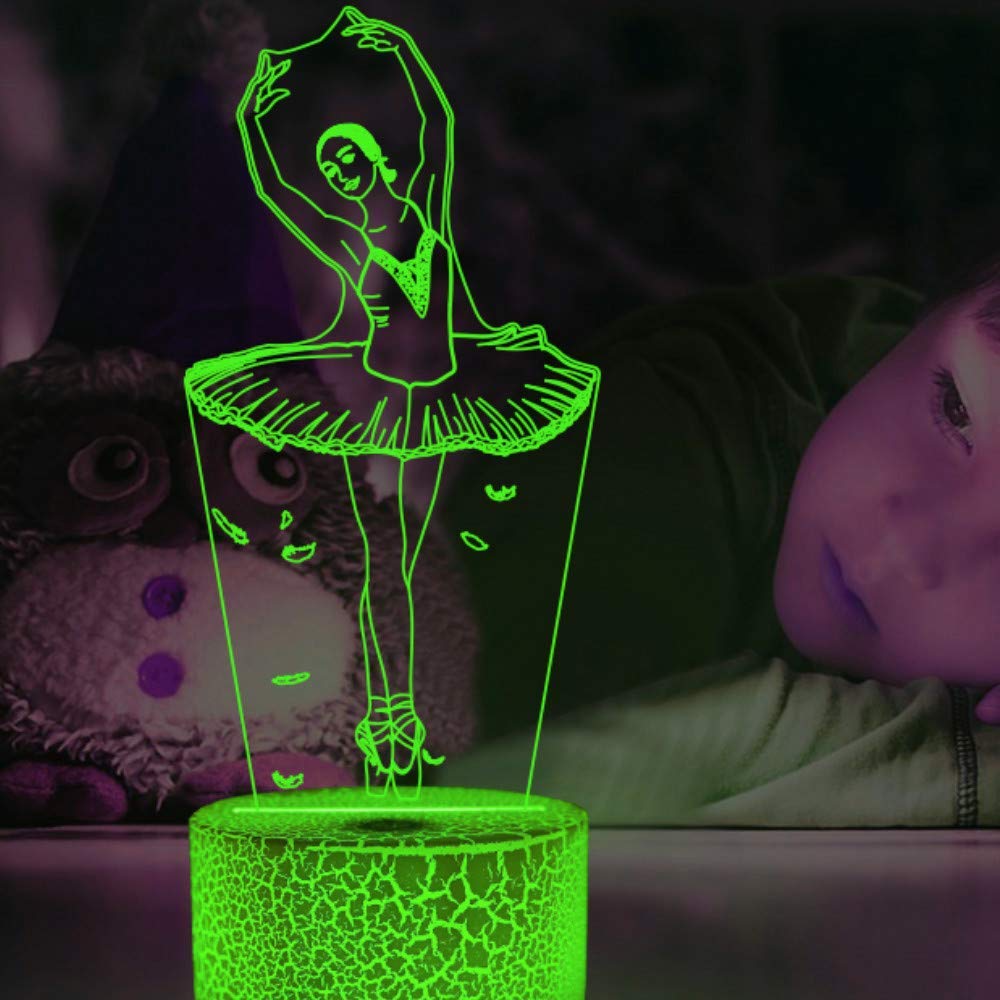Lampada 3D Illusione Ottica Balletto – 16 Colori Con Telecomando E USB – Regalo Originale - 2