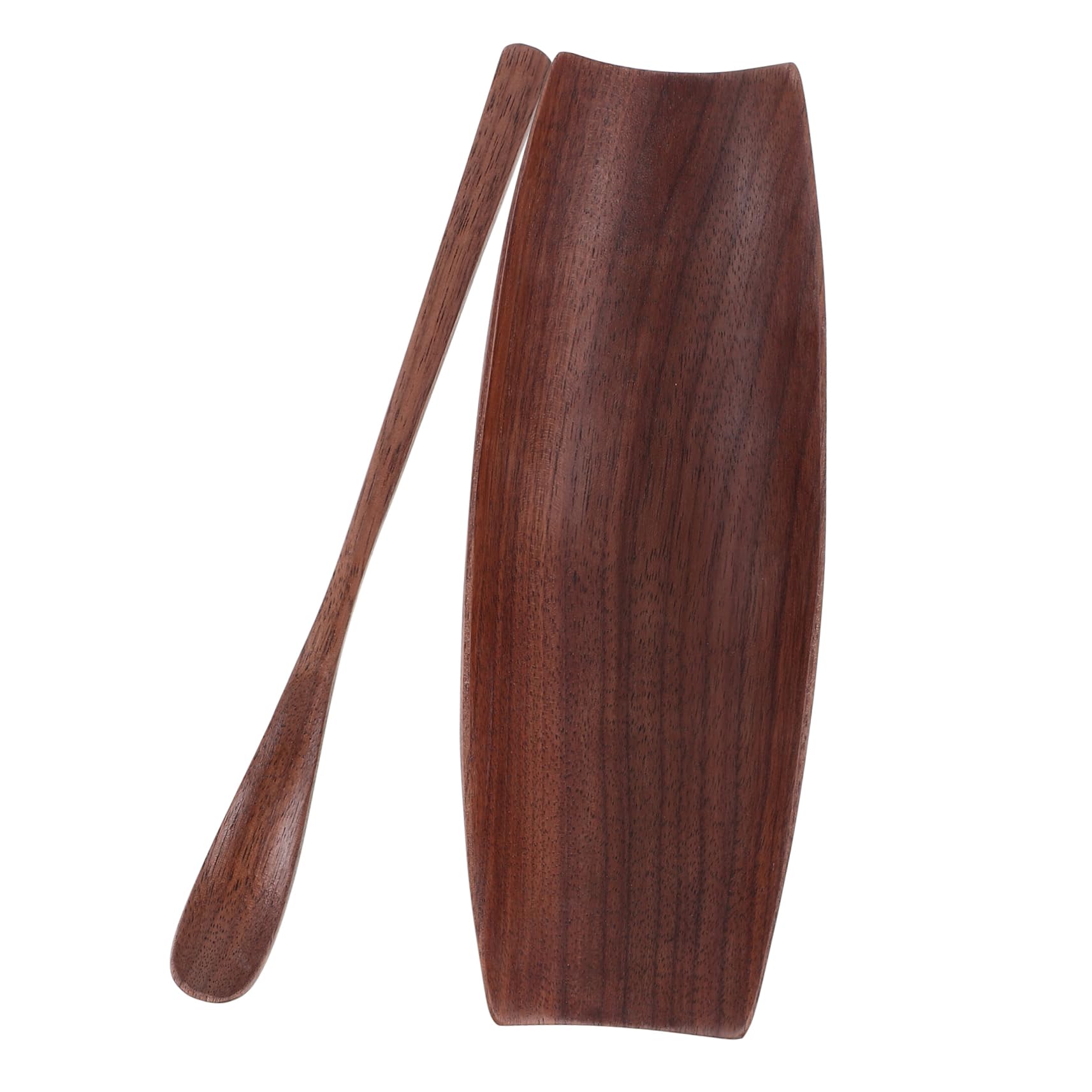 Garneck 1set Wooden Tea Leaf Storage Dish Set Natural Walnut Tea Scoop Holder Home Supply Decorative Practical for Personal Use Entertaining