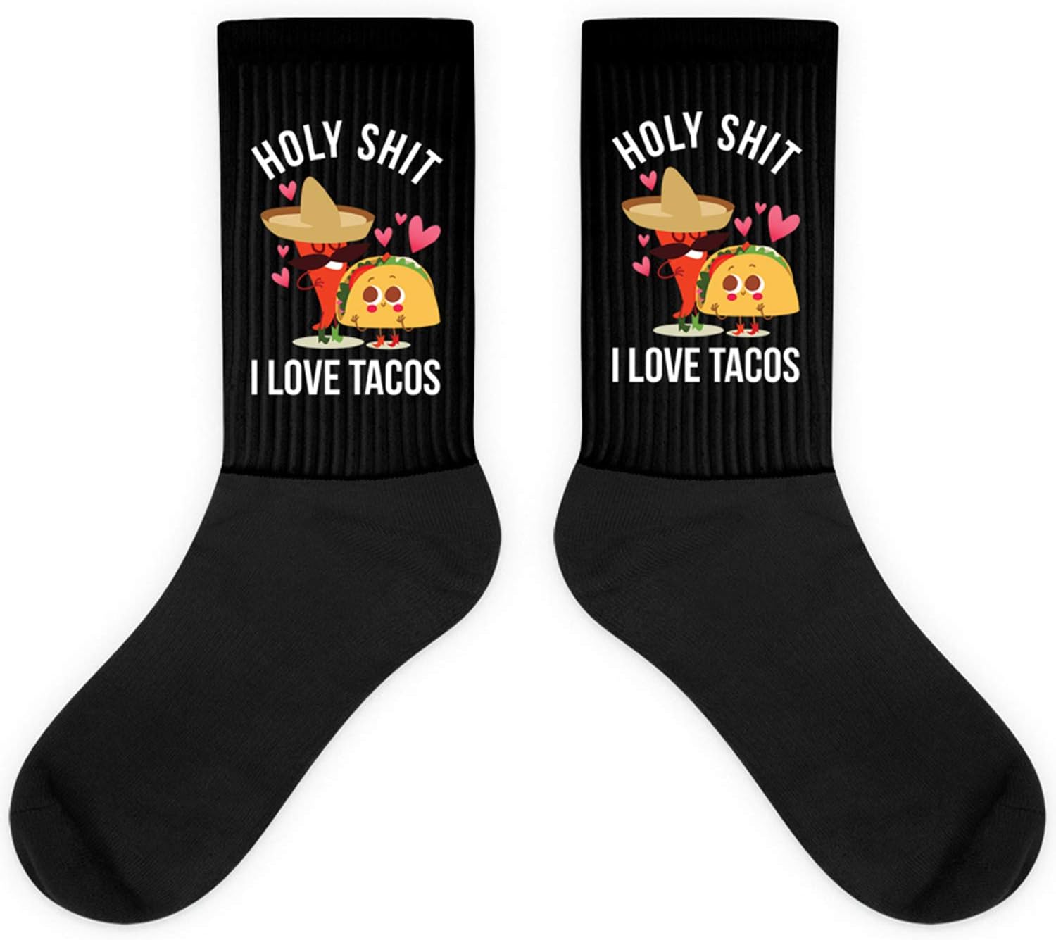 Holy Shit I Love Tacos Tuesday Gift Mexican Peeper Women Socks
