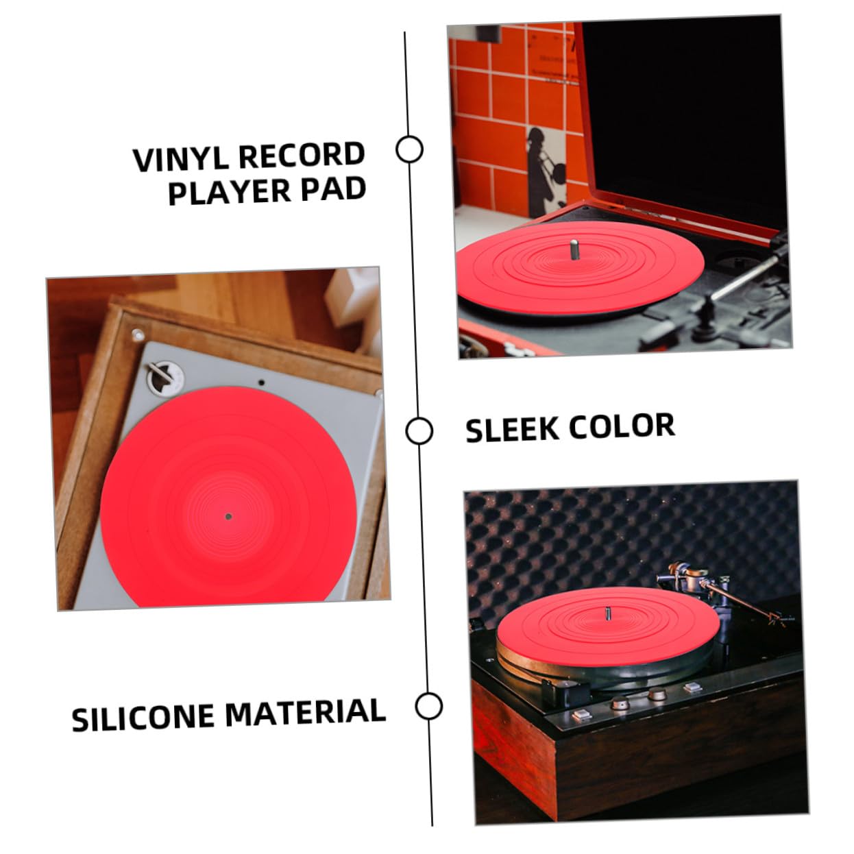 Hemobllo 2 Pezzi Tappetini per Giradischi in Silicone Antistatico Sostitutivi, Protezione Disco Vinile, Dimensioni per Giradischi Professionali e Domestici