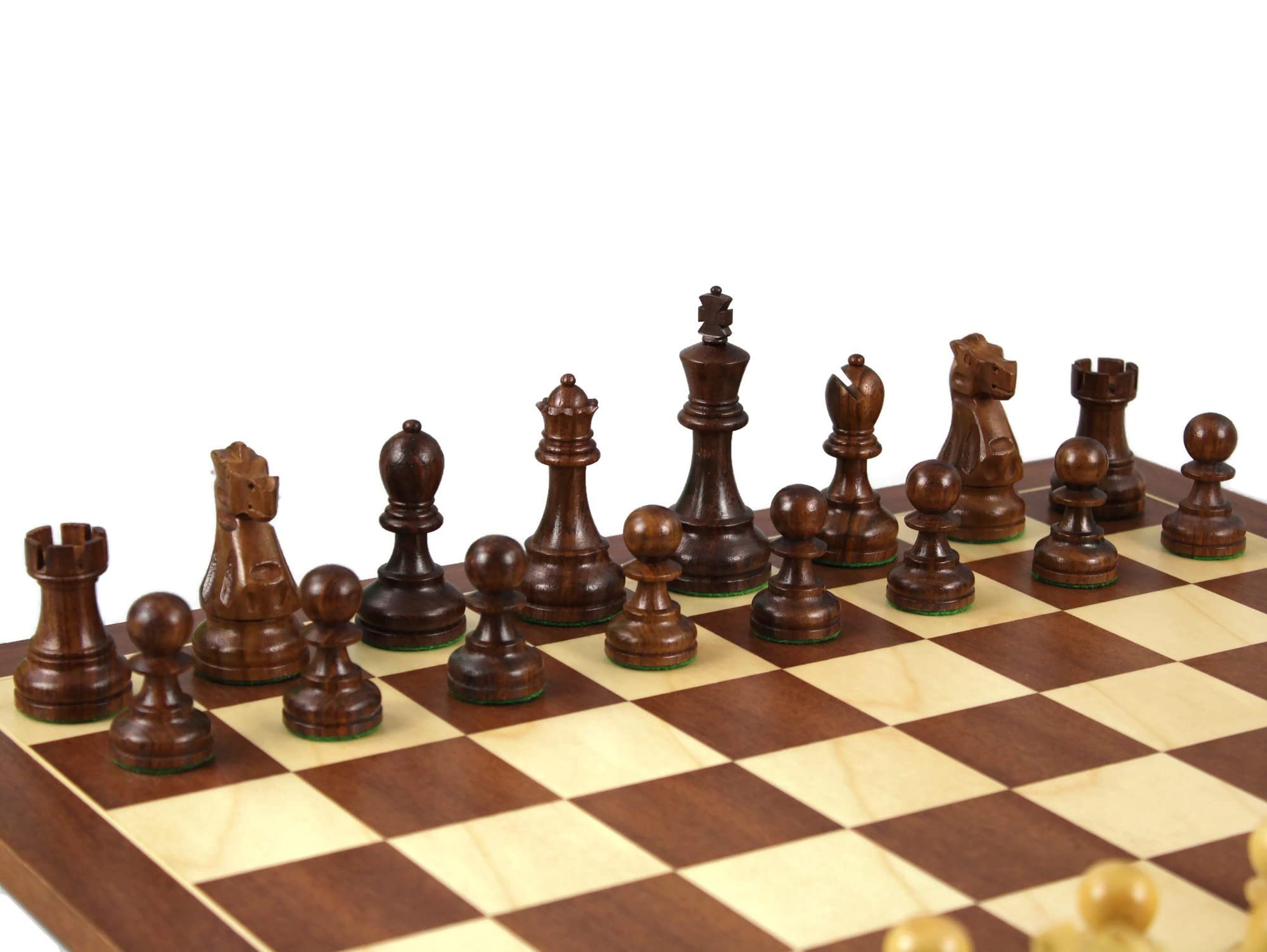 Set di scacchi in legno di mogano Tavola da 21 pollici ponderata Sheesham Reykjavik Staunton Pezzi 3.75 pollici