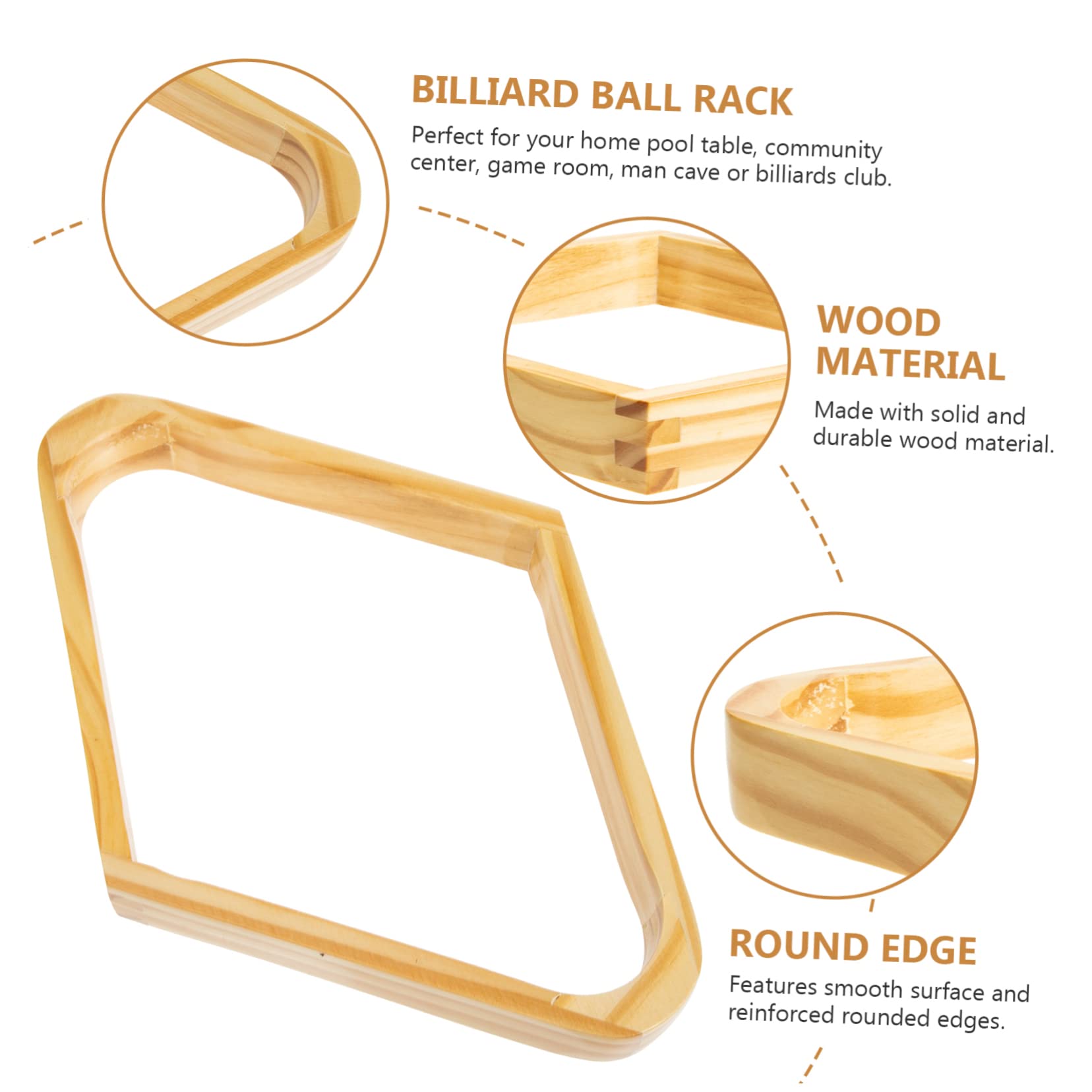 Support de Boules de Billard, Triangle de Billard, Cadre de Billard, 2 pièces, Accessoires de Table de Billard, Support de Billard en Bois(30x20.5cmx3pcs)