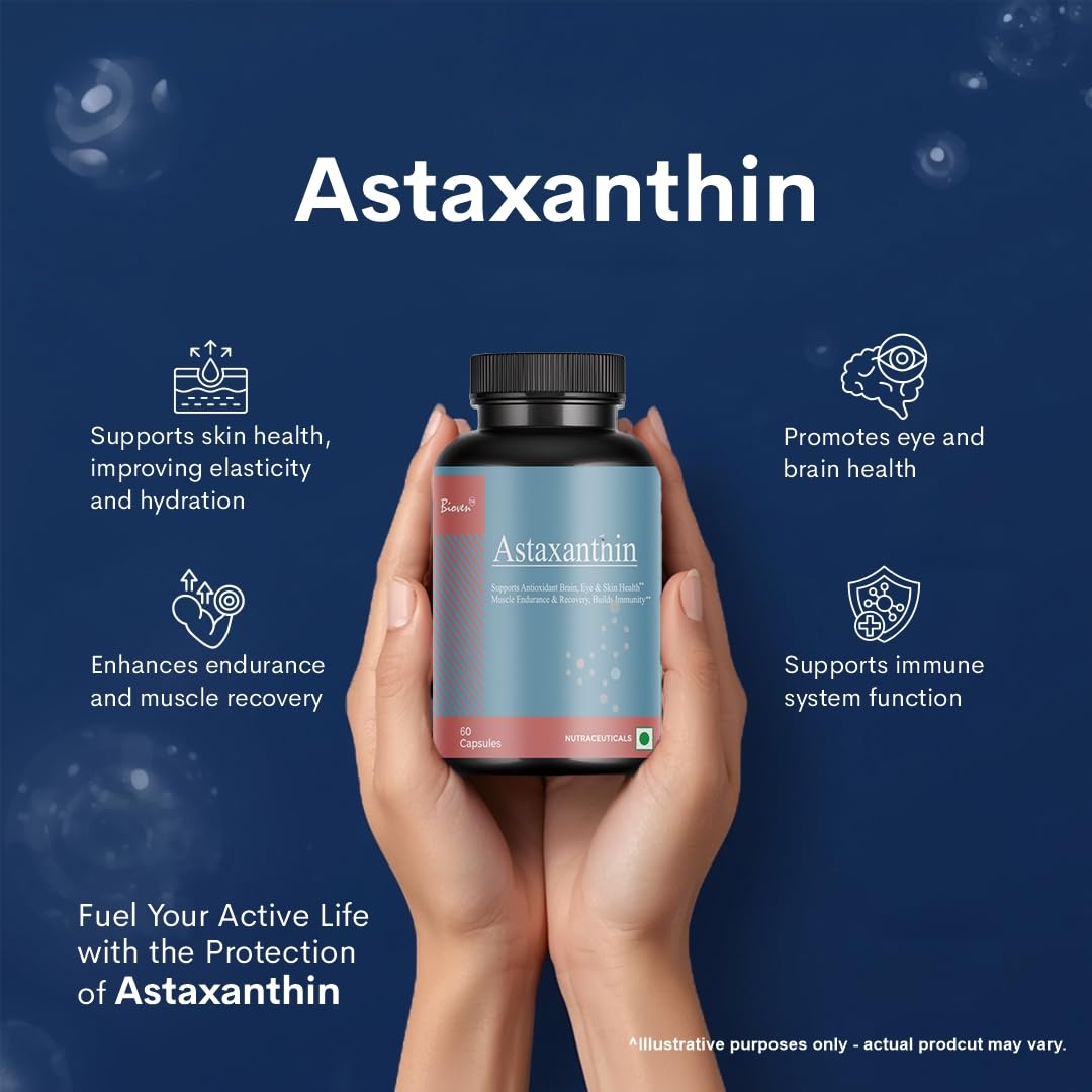 Biovencer Astaxanthin 12mg – 60 Veg Capsules | Potent Antioxidant Support for Skin, Eyes, and Joint Health | Plant-Based, Non-GMO, Gluten-Free 2