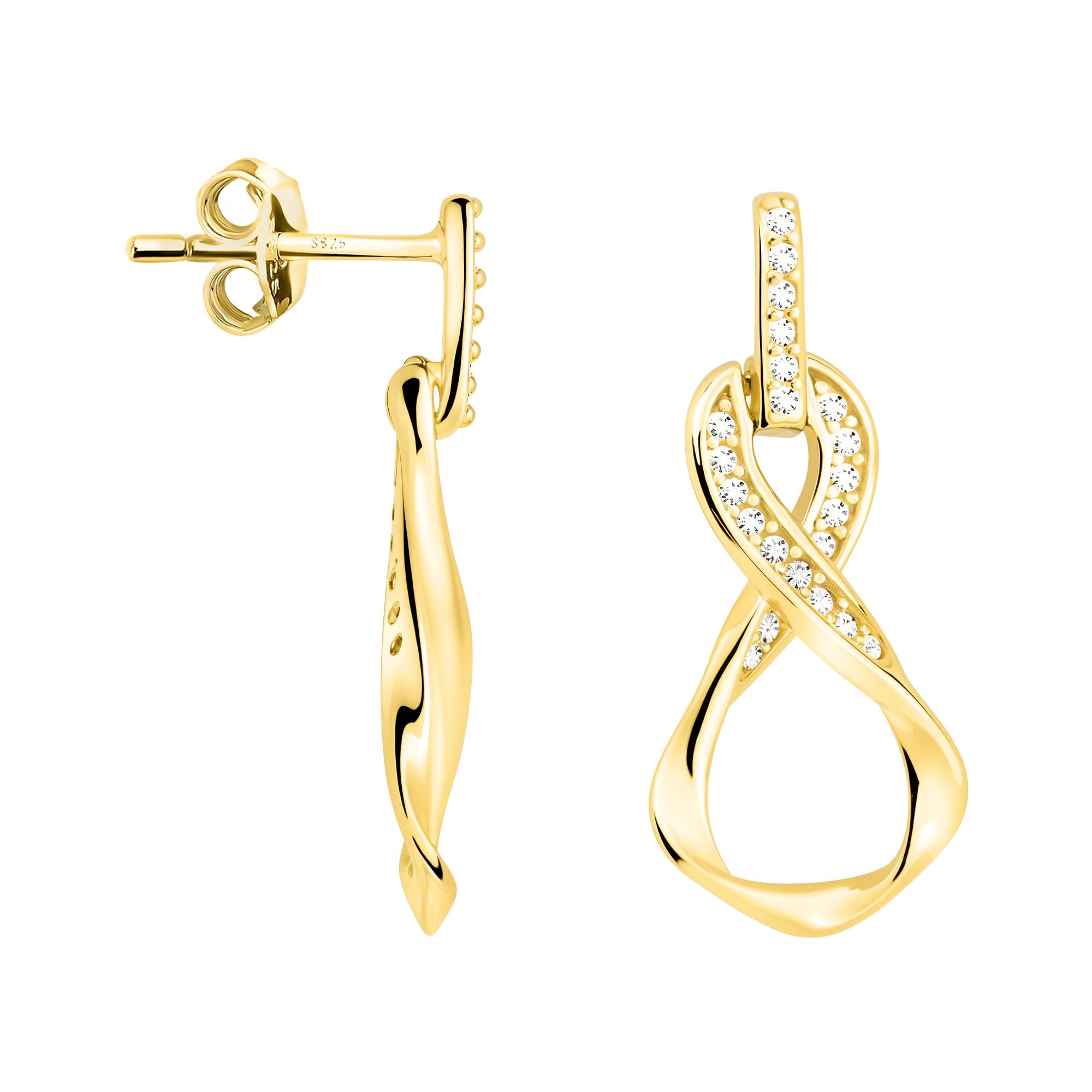 SOFIA MILANI - Damen Ohrringe 925 Silber - mit Zirkonia Steinen - Unendlich Infinity Ohrhänger