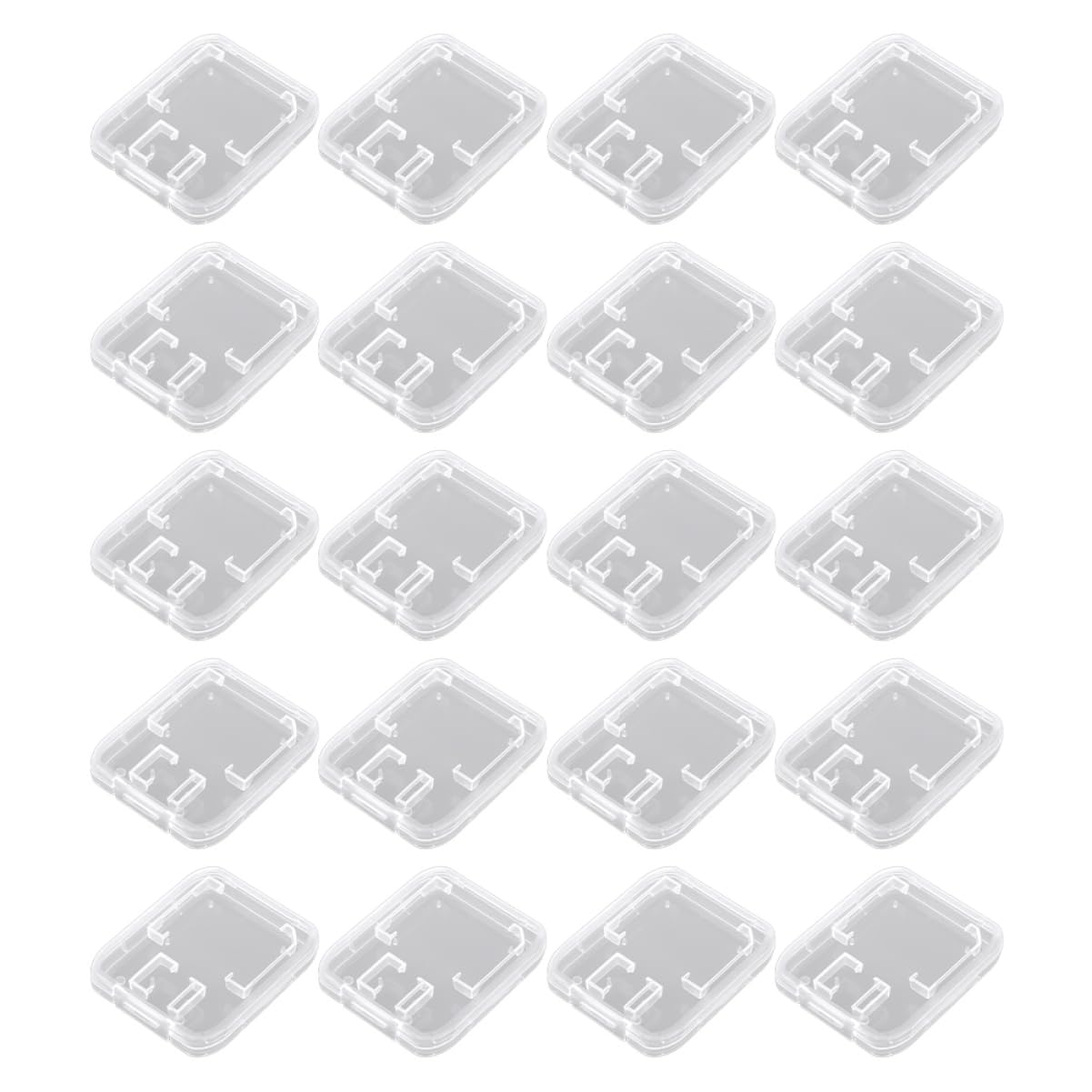 LALAFINA 20pcs Transparent Memory Card Storage Case for and T Flash Durable Holder for Easy Visibility and Organization for Collectors and Enthusiasts