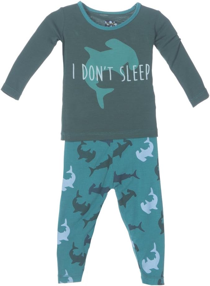 KicKee Pants baby-girls Print Long Sleeve Pajama Set Prd-kplp108-lgh
