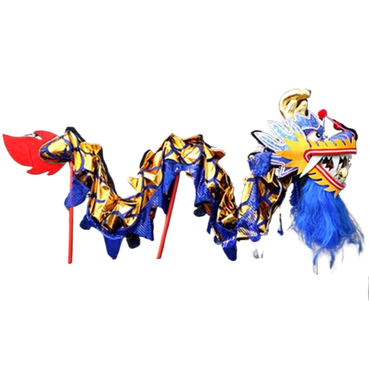 MHbdfsxz Outdoor Sports Traditional Silk Dragon Dance 3 Meter Chinese New Year Show For 4 Players Festival Celebration(Blue)