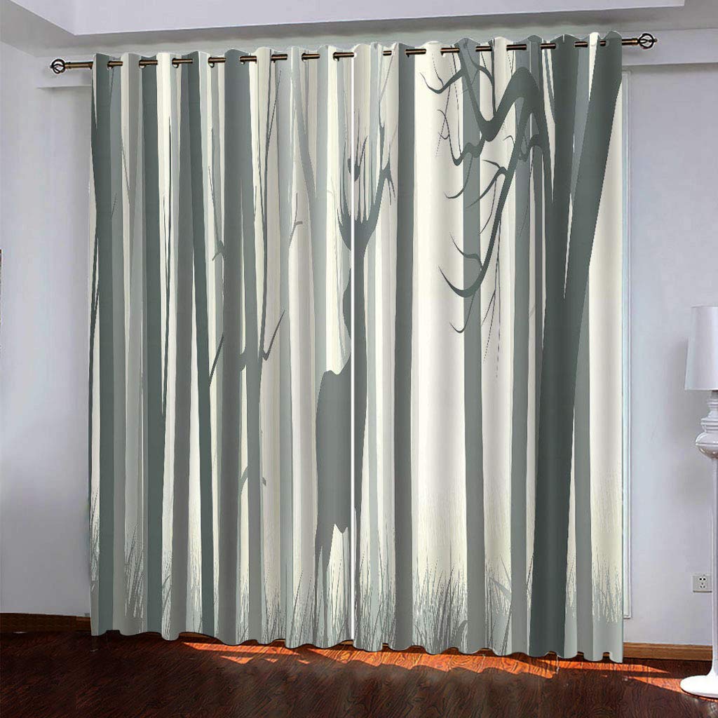Rideaux grande largeur occultants salon isolant thermique anti froid chambre paysage 3D