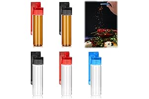 5 Pcs Portable Pepper Shakers, Glass Camping Spice Containers, Mini Kitchen Spice Dispenser Set