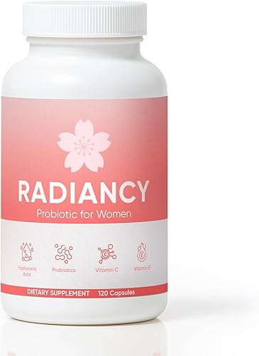 Radiancy - Probiótico para mujeres, suplemento diario con colágeno múltiple, ácido hialurónico, prebióticos, vitamina C, 120 unidades (1)