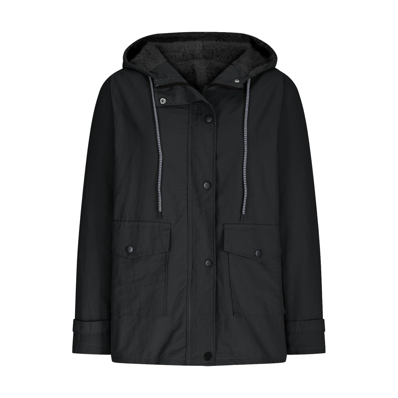 Giacca Antipioggia In Peluche Da Donna Con Cerniera, Casual, Cappuccio, Giacche A, Cappotto Maniche Lunghe, Viaggio Scozzese Trekking Vento Waterproof Alpinismo Impermeabile Australiano
