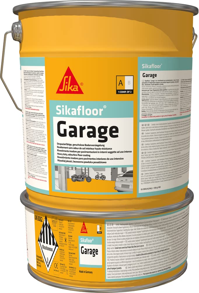 SIKA - Peinture de sol intérieur spécial garage - Sikafloor Garage Gris Silex (Proche RAL 7032) - Résine Epoxy - Bonne adhérence sur de nombreux supports - 6kg
