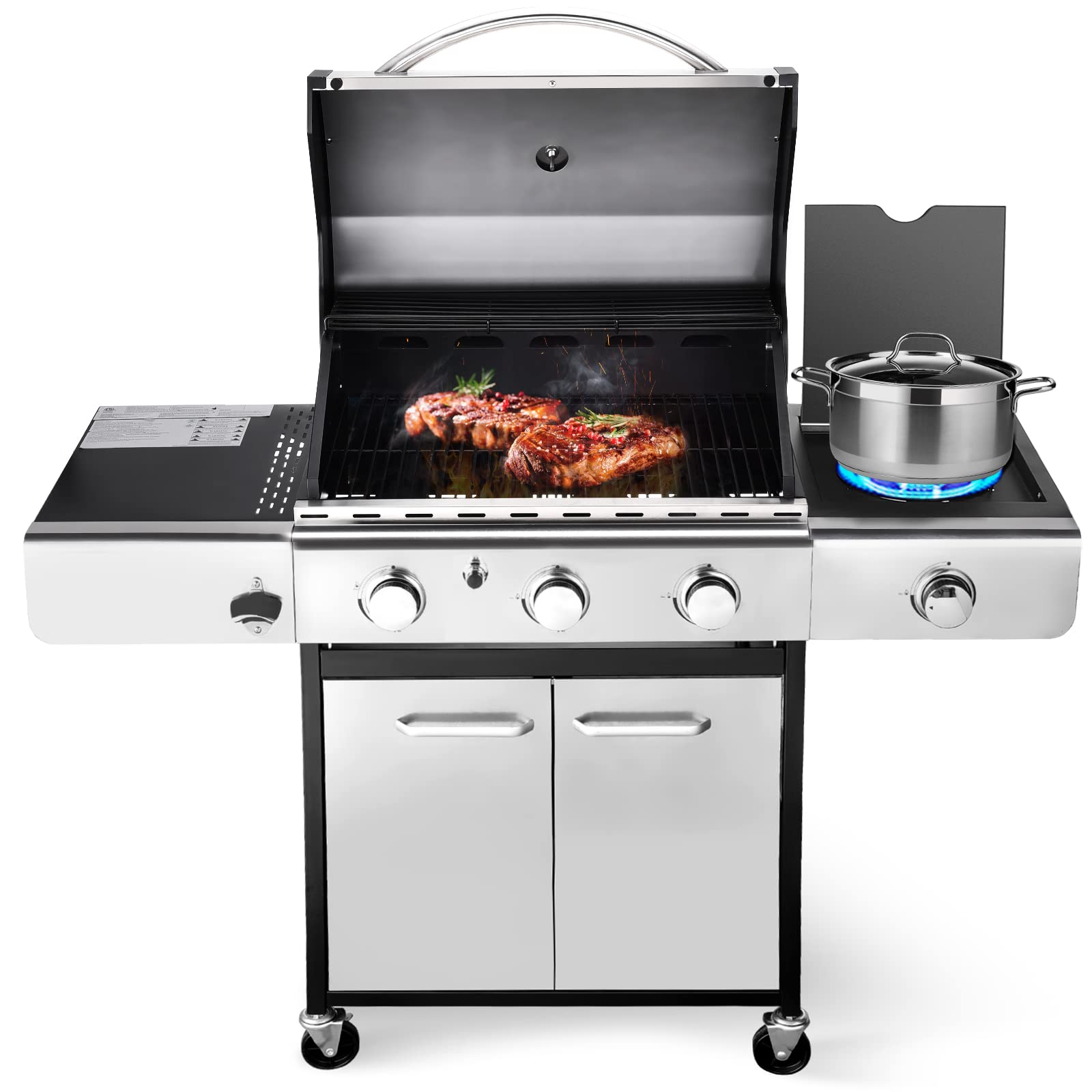 Buy Rintuf 34000 BTU 3Burner Style Propane Grill in Stainless