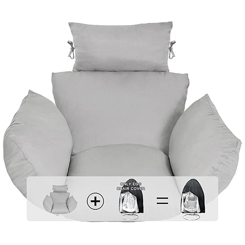 Egg Chair Cushion, Hanging Basket Chair Cushions with Pillow, Soft