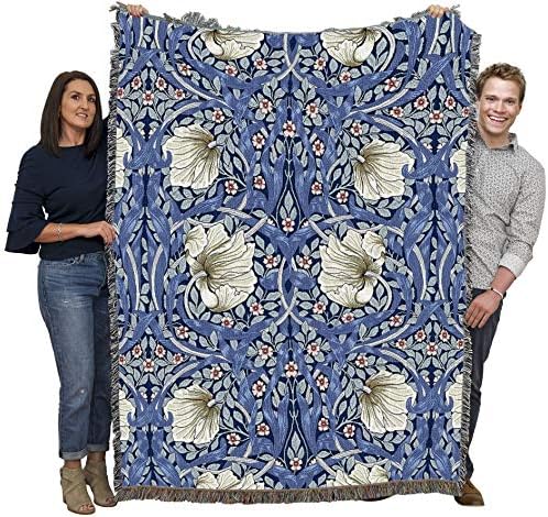Pure Country Weavers William Morris Lodden Tole Decke XL – 82x62 Zoll, Handgewebt Aus Baumwolle, Made In USA