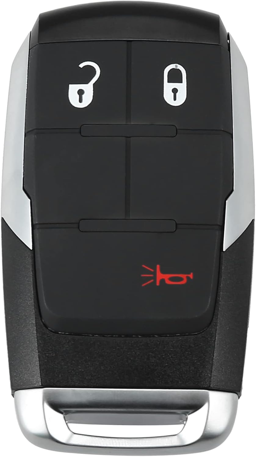 X AUTOHAUX Replacement Keyless Entry Remote Car Key Fob GQ4-76T 433Mhz for Ram 2500 3500 4500 5500 2019 2020 2021 3 Buttons with Door Key
