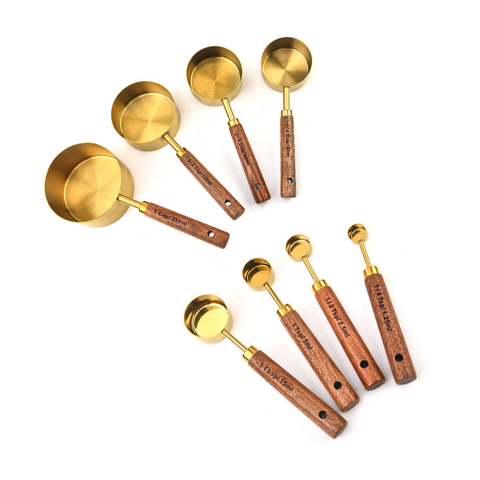 MALSSE 8Pcs Stainless Steels Coffee Scoops Tablespoon Small Cup Metal Spoons Kitchen Baking Cooking Measuring Scoops Coffee Kitchen Tool