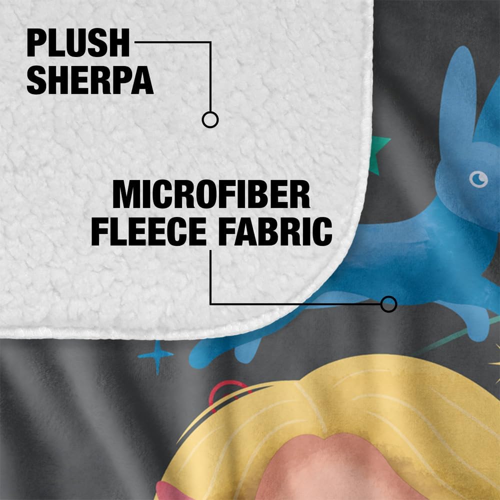 Harry Potter Blanket, 50"x60", Luna Lovegood Chibi Silky Touch Sherpa Back Super Soft Throw Blanket