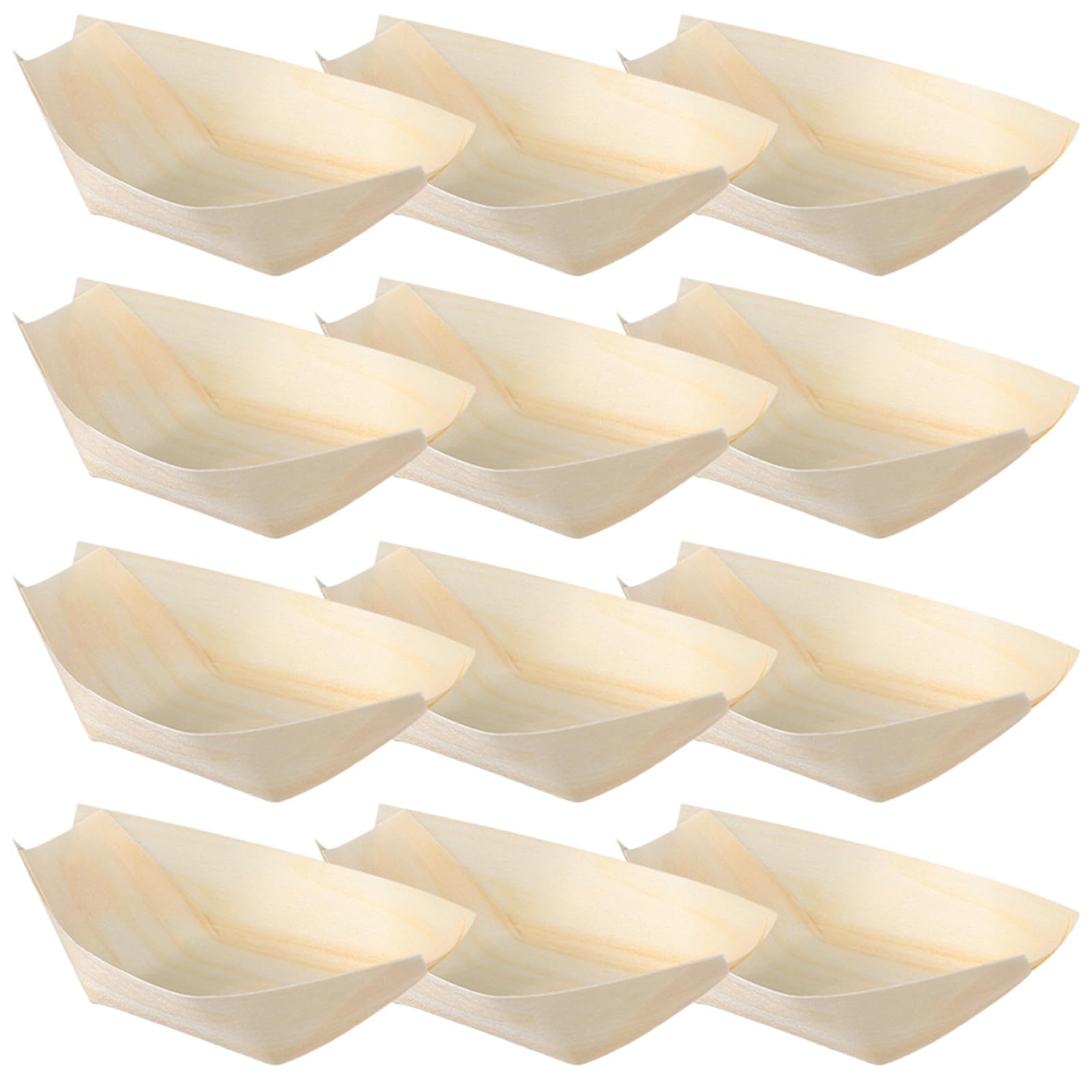 Barco de madera desechable para sushi y plato natural funcional