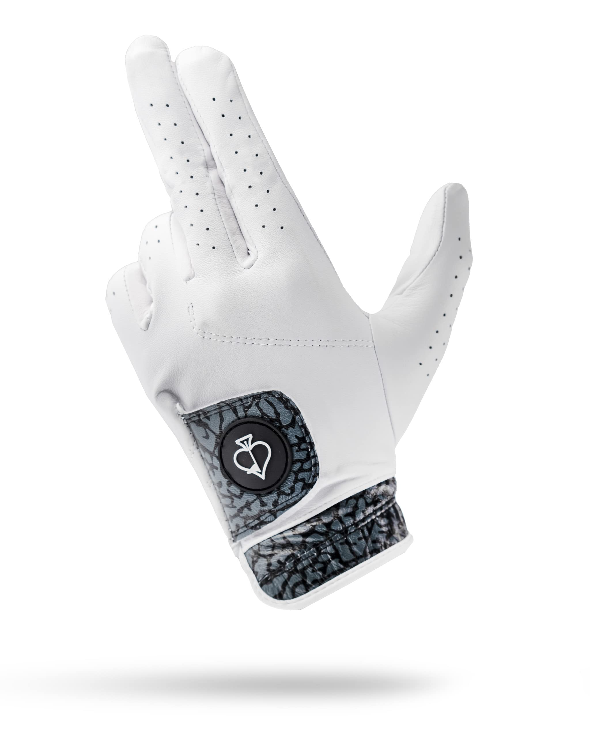 Pins &amp; Aces - Golf Glove Design - Premium AAA Cabretta Leather, Long-Lasting Durable Tour Glove for Men or Women - Premium Leather Golf Glove Left &amp; Right Hand