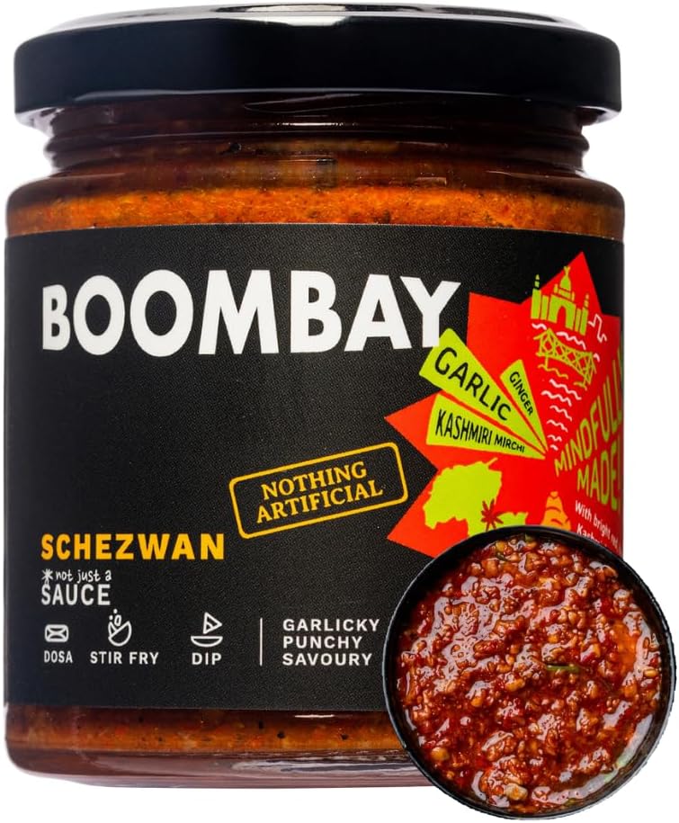Schezwan Sauce - 190g |Nothing Artificial | No Bad Oils | No Refined Sugars | Use as a Spread for Dosa, Stir Frys, Dip with Snacks, Marinade for Grill, Spicy Flavour to Noodles