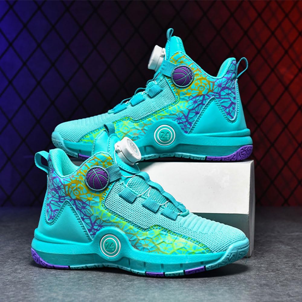 Hixingo Enfant Chaussure de Basketball, Garçon Sneakers Baskets Enfant Filles Automne et Hiver Graffiti Mode Baskets de Basket-Bal pour Chaussures de Sport pour Mixte Jeunes Tailles 31-40 EU