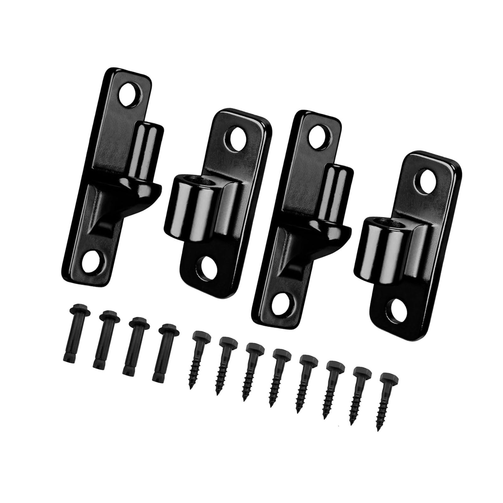 Confezione da 4 robuste cerniere per cancello in acciaio inox con perno per recinzione in legno e uso esterno, facile installazione, design per porte e recinzioni