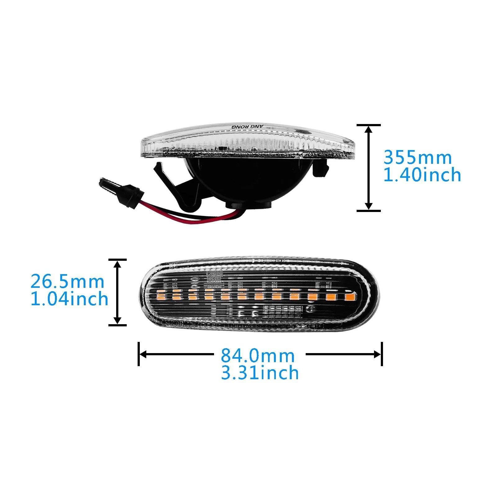Clignotant Latéral Pour Peugeot LED Répétiteur Latéral Clignotant Feu De Position Clignotant Feux De Position Feux D'angle