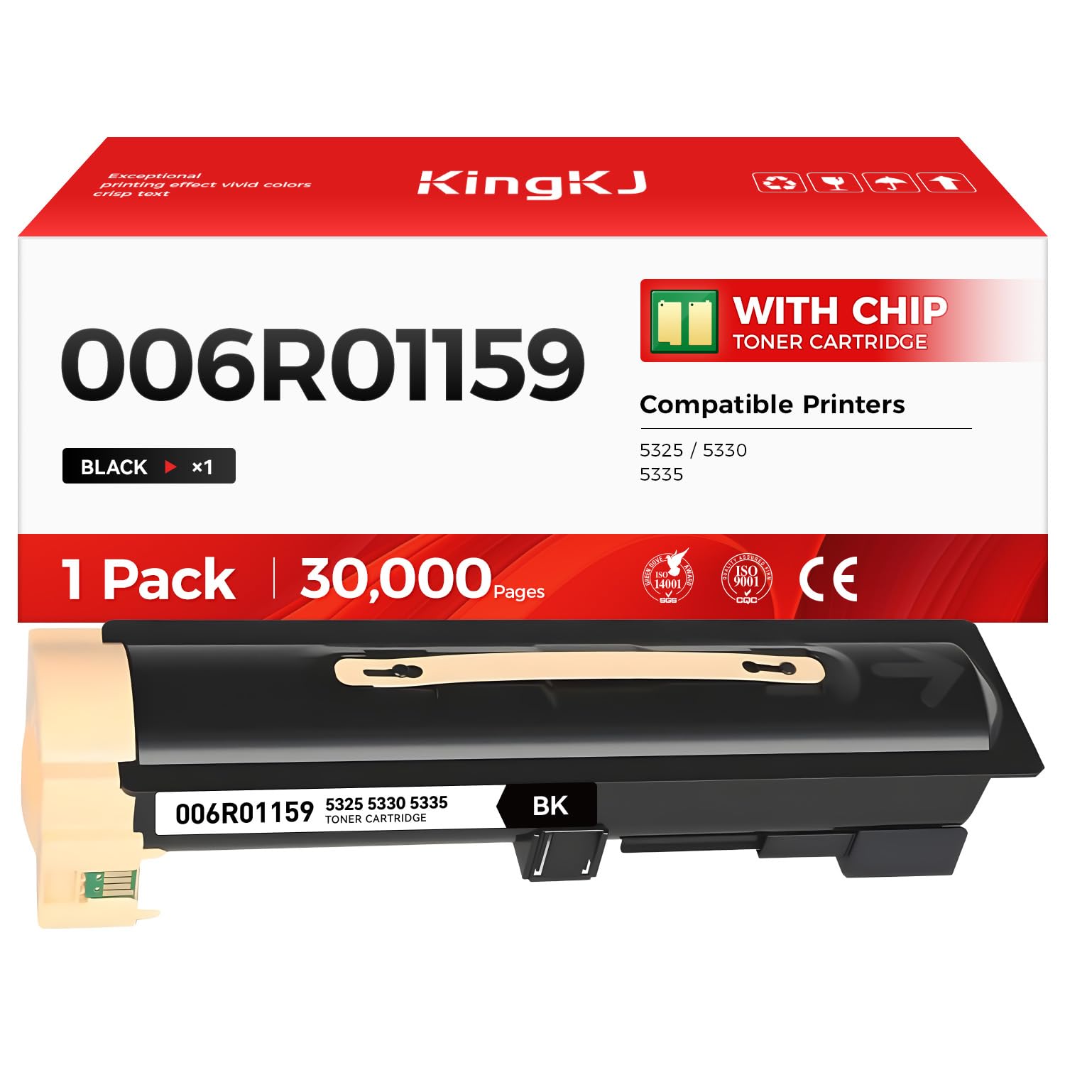 006R01159 High Capacity Toner Cartridge Black 1-Pack with chip Replacement for Xerox 5325 5330 5335 Toner Cartridges Compatible with Xerox WorkCentre 5325 5330 5335 Laser Printer Ink All-in-One Copier