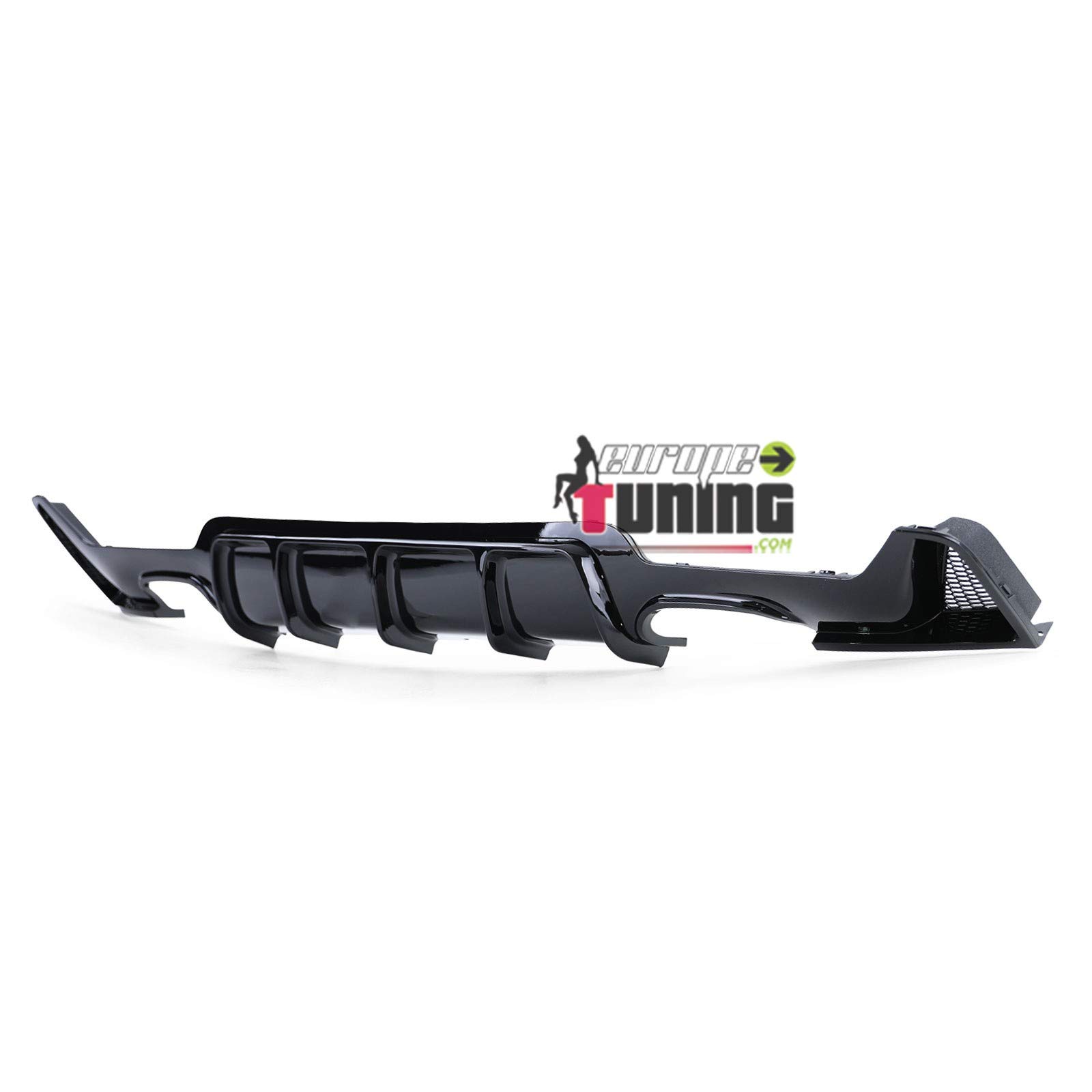 DIFFUSEUR Sport Noir Brillant pour 4 Sorties ECHAPPEMENT Compatible BMW Serie 4 Coupe F32 F36 Pack M (05396)