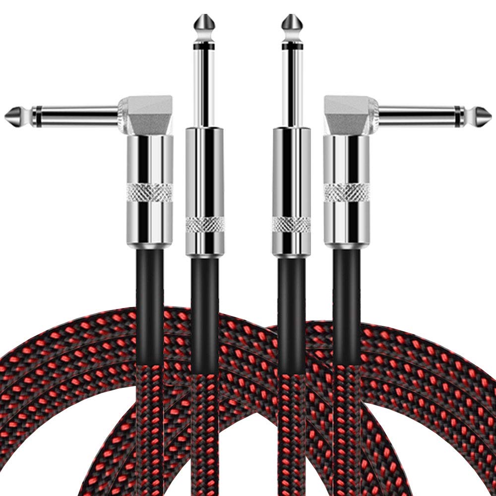 Buy OTraki Guitar Cable 10ft 6.35mm 1/4" 2 Pack Braided Noiseless 3