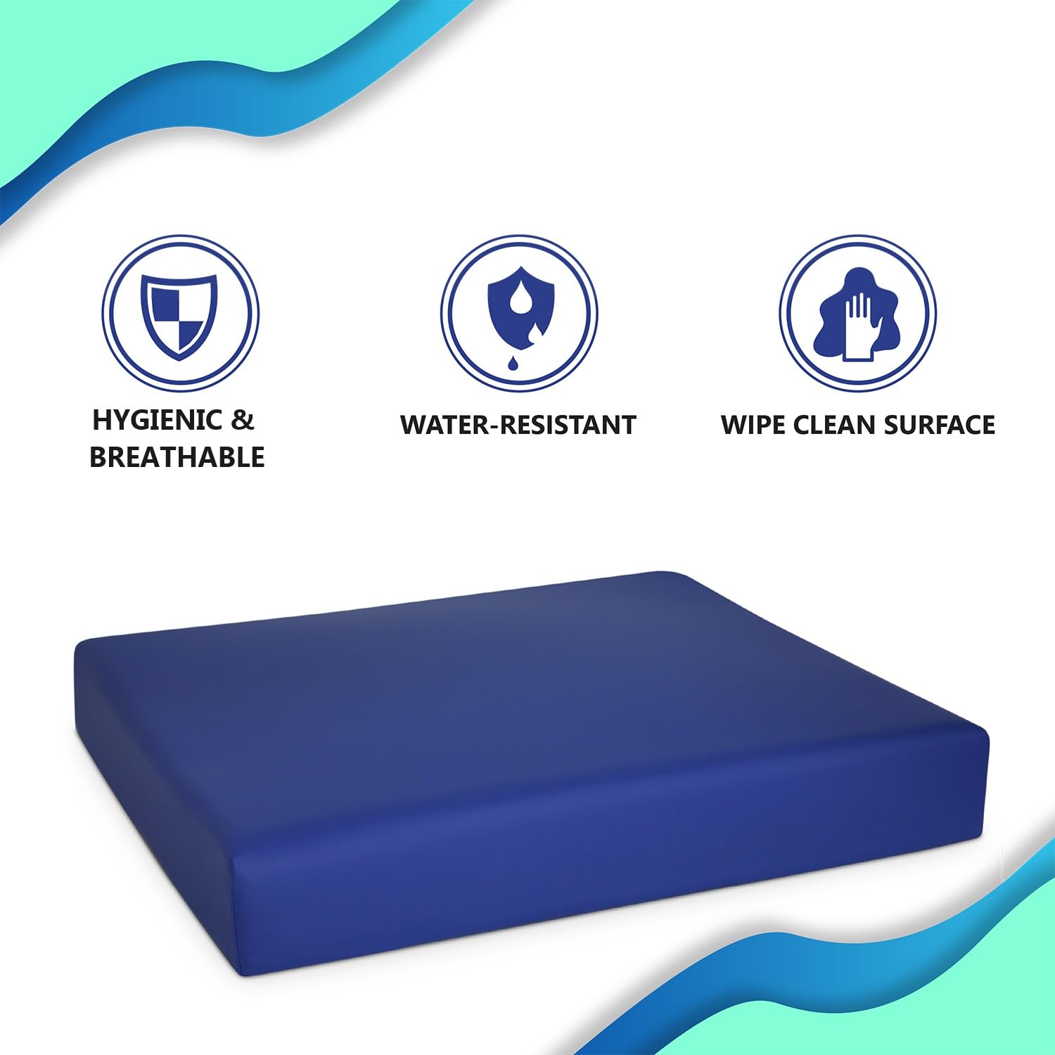 NYOrtho Cojín de gel para silla de ruedas para aliviar la presión, se limpia con un paño, funda antideslizante, resistente al agua, cojín de asiento de gel refrescante cómodo para aliviar la presión