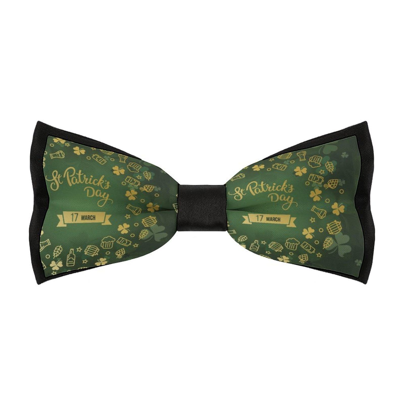 JYYAU Celebrate St Patrick's Day Bow Tie Adjustable Necktie For Men Business Fashion Pre-tied Tie Neckwear Novelty Accessory For Weddings Party Festival