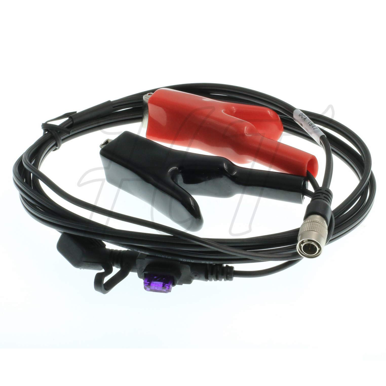 HangTon Geodimeter 600 Trimble 5600 Instrumento Hirose Pinzas de cocodrilo macho de 4 pines Cable de alimentación 6 pies (derecho)