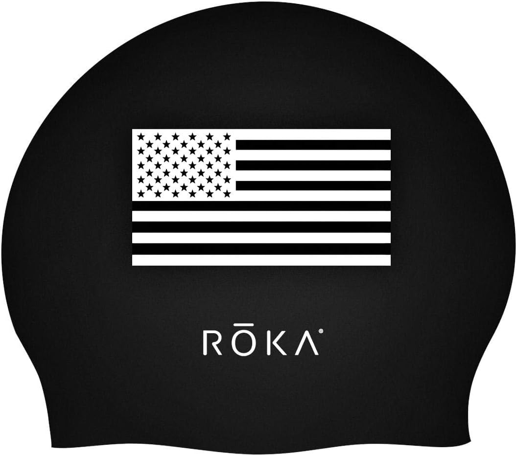 Amazon ROKA Team USA Pro 大人用 シリコーン 水泳キャップ トレーニングや競技用 ROKA スイムキャップ