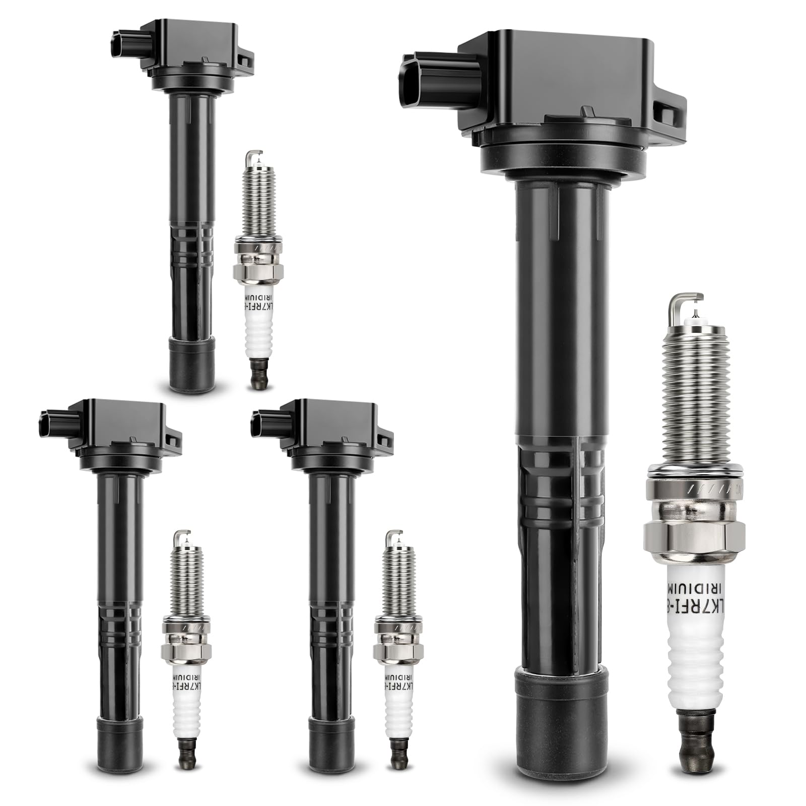 UF602 Ignition Coil & 97390 Double Iridium Spark Plug for 2.4L Honda 08-12 Accord,10-14 CR-V,12-15 Civic,12-15 Crosstour/13-15 Acura ILX Relapces# 5C1719,C1662,30520-R40-007