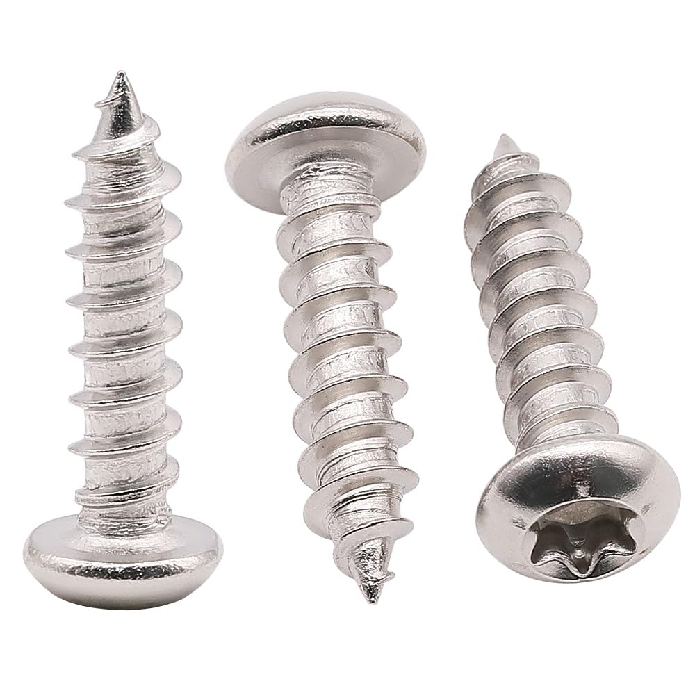 M5 x 16mm 50pcs Button Head Torx Drive Sheet Metal Screws, 304 Stainless Steel 18-8 Self Tapping Screws, Torx Round Head Screws for Sheet Metal