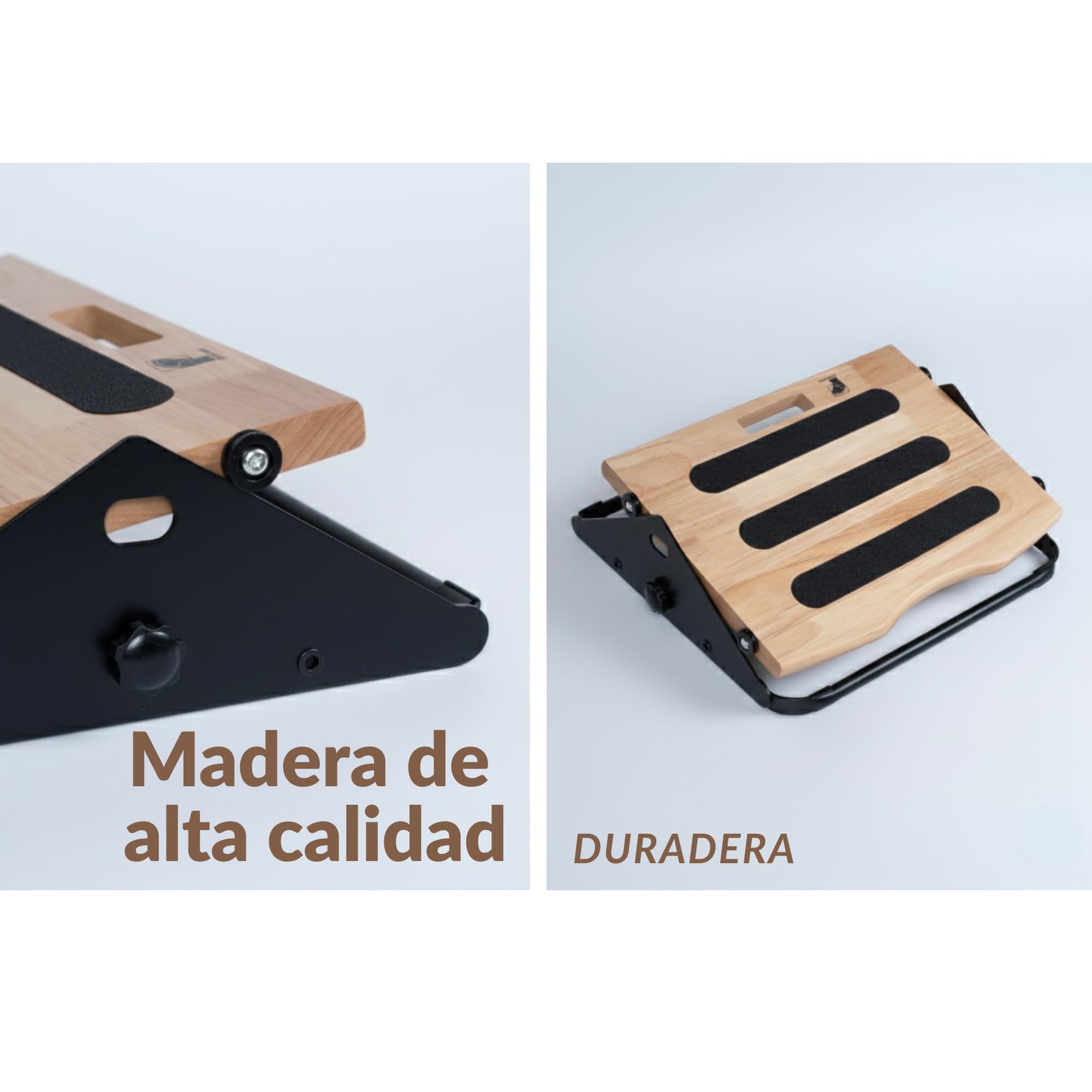 Reposapiés ergonómico de altura ajustable para oficinas bajas, movimiento suave con ruedas, suela base de madera y acero, diseño minimalista y elegante, ideal para el hogar y la oficina