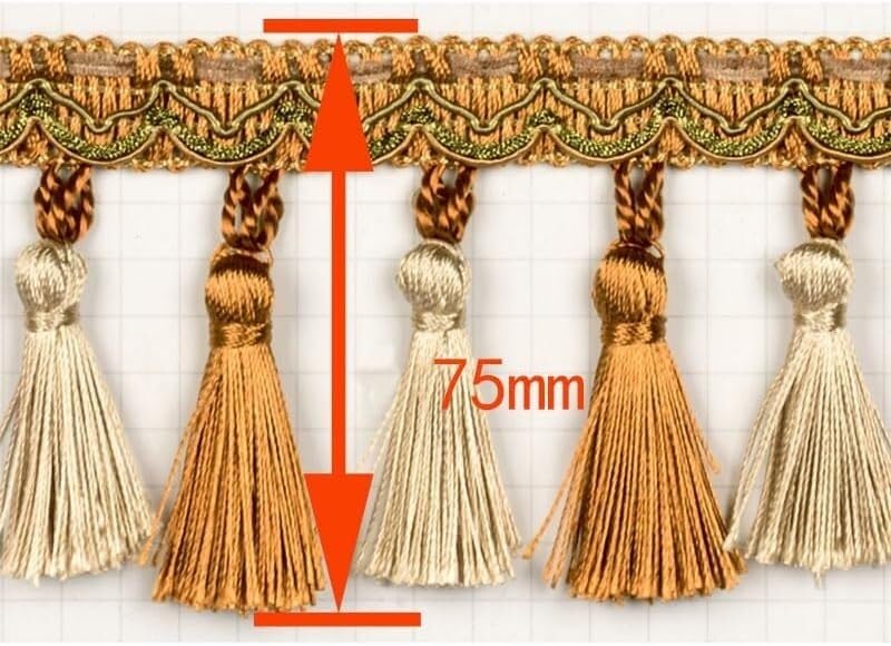 12 Meter dekorative Quasten-Fransenborte, Spitzenkante for Vorhänge, Sofas, Tischdecken, Heimdekoration(Dark Brown)