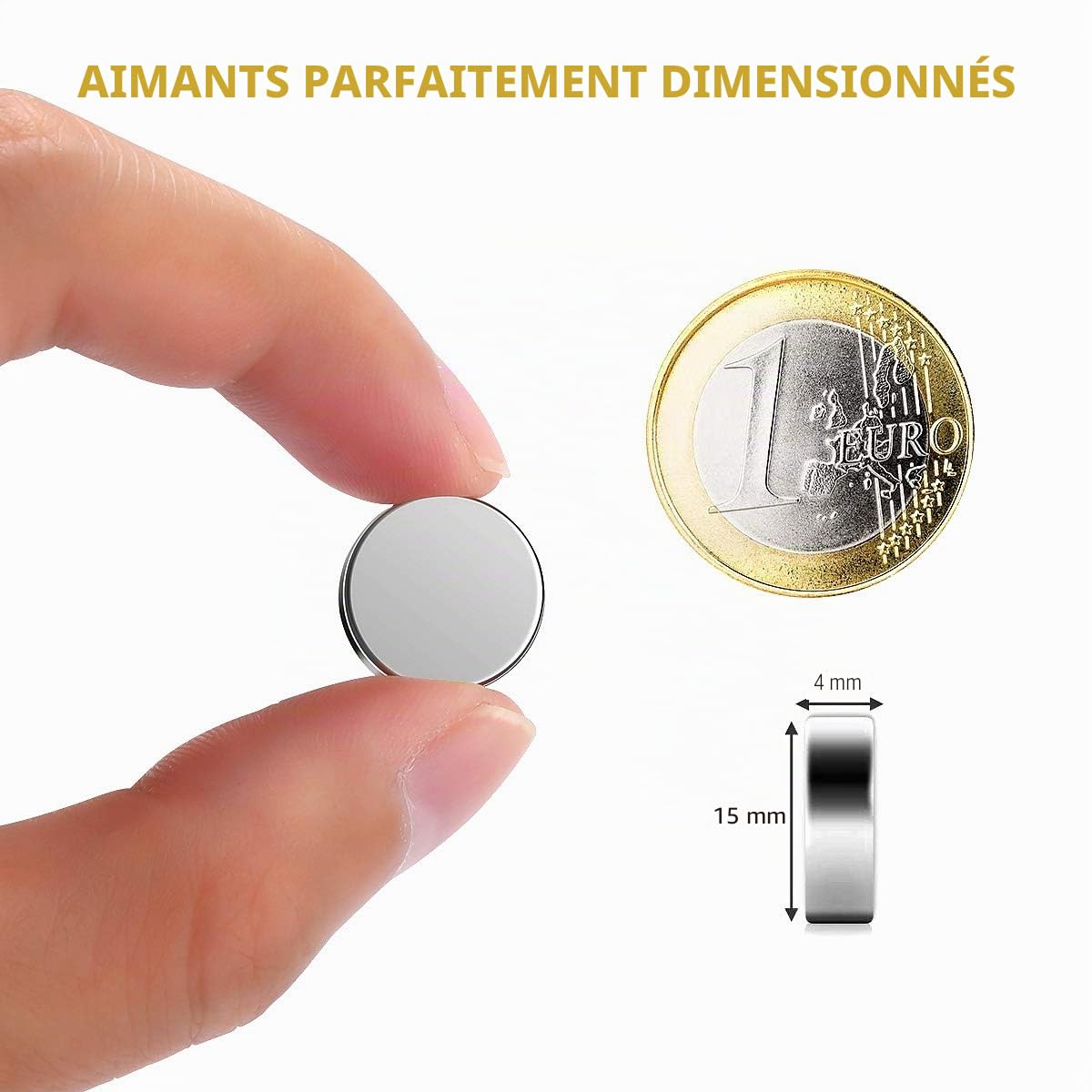 30 pièce Aimant de néodyme 15 mm de diamètre x 4 mm d'épaisseur,Wukong Aimants en disques Rare Earth en magnétron pour l'Arts l'artisanat Loisirs et Organisation de Bureau