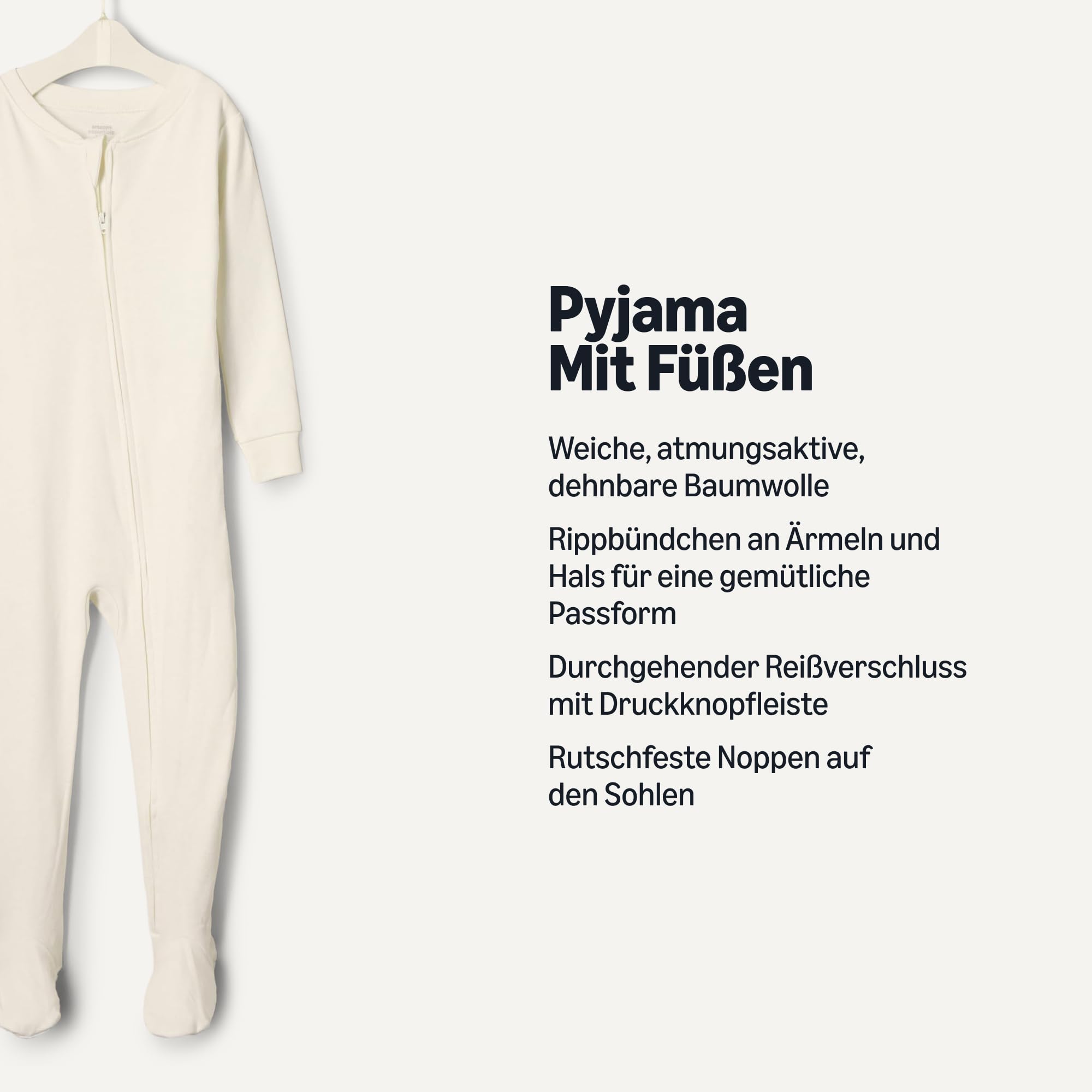 Amazon Essentials x Sofia Grainge Unisex Baby und Kinder Eng anliegender Pyjama aus Baumwolle mit Fuß, 2er-Pack