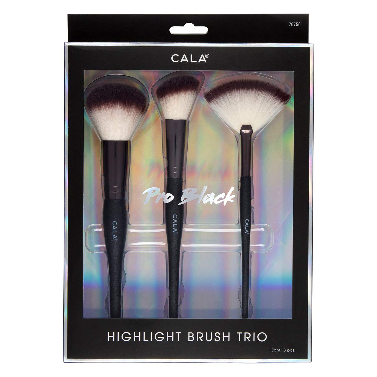 Cala Regular Useful Latest Beauty Fashion Makeup Cosmetic Makeup Brush 3 Pcs Pro Black Highlight Trio For Girl, Women & Professionals