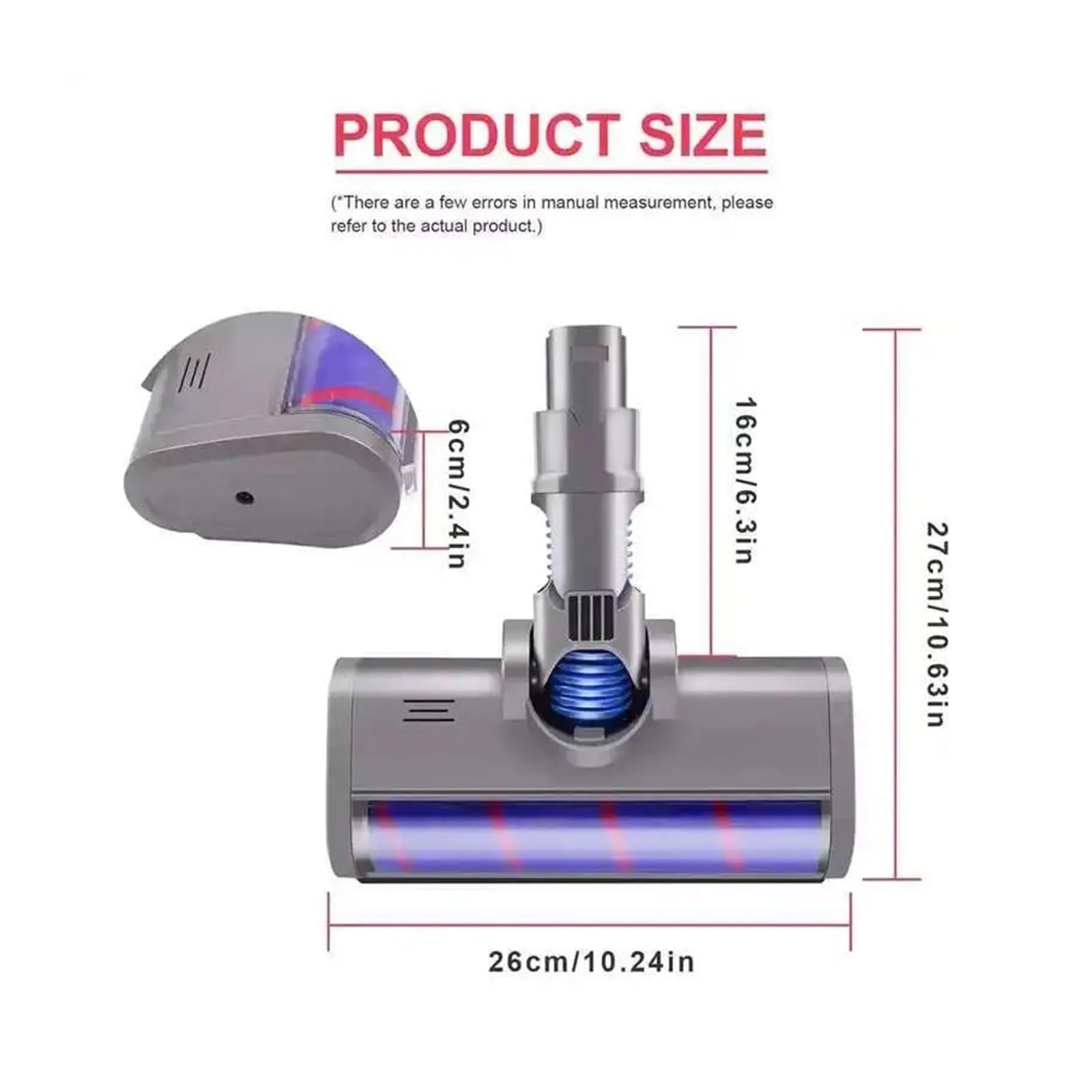 Cabezal de Rodillo barredor Suave, Compatible con Dyson, V6 DC45 DC58 | Repuesto de cepillo de suelo para DC61 DC62 DC74