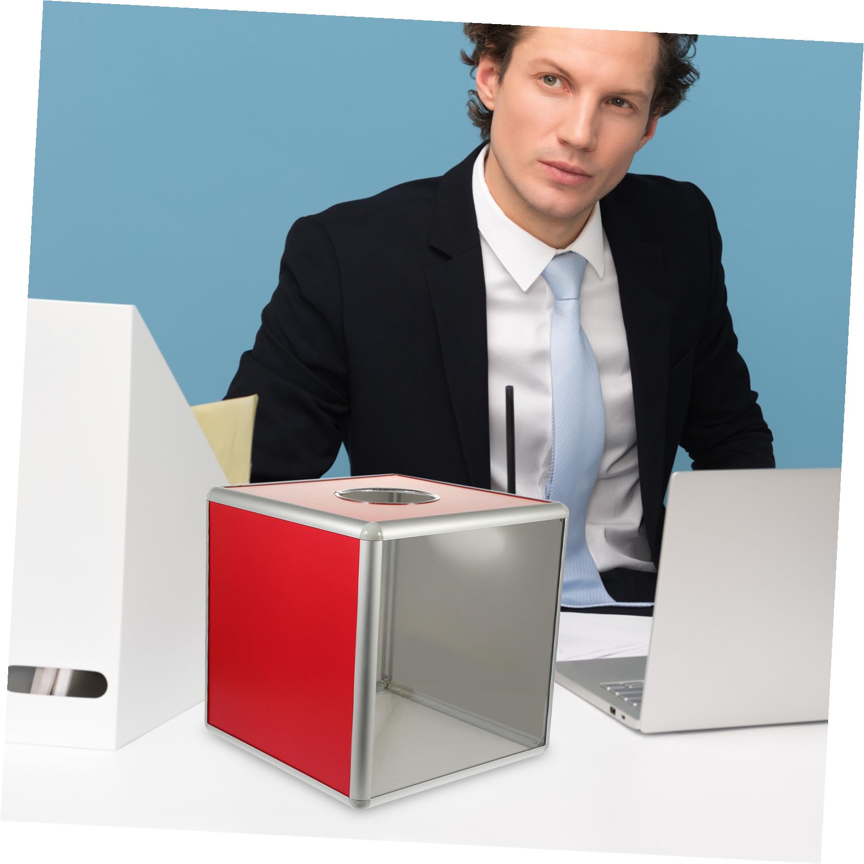 ABOOFAN Tombola Kasten und Zufällige Farbe Transparente aus Aluminiumlegierung Zufälliger Stil mit Dekorativem Design Multifunktionale Spendenbox Robuste für Vereine und Veranstaltungen