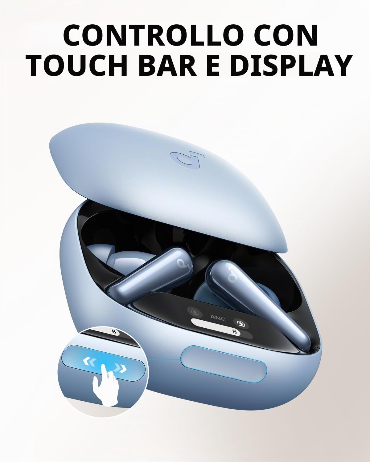 Soundcore Liberty 4 Pro auricolari wireless con cancellazione rumore adattiva, 7 sensori, ricarica veloce, audio Hi‑Fi, chiamate nitide con 6 microfoni AI (Ricondizionato)